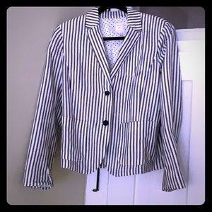 Navy white striped blazer